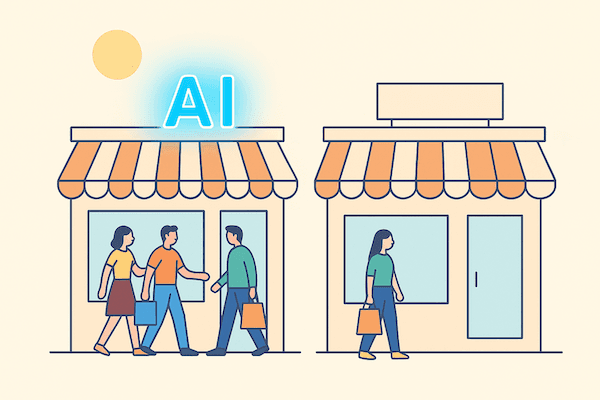 Minimalist illustration of AI as competitive edge